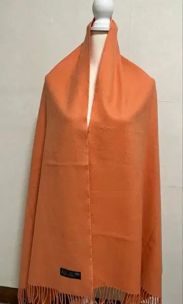 오렌지 컬러 100% 캐시미어 스톨