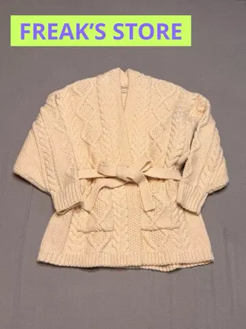 FREAK'S STORE 케이블 니트 가디건 아이보리