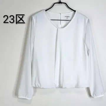 23구 보타이풍 턱 블라우스 화이트