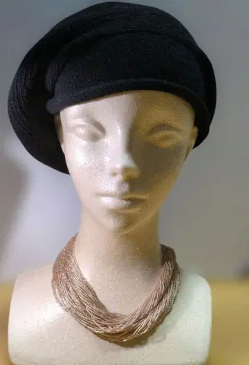 미사용 PERIDOT 옅은 핑크 계열 씨드비즈 다중 체인 목걸이