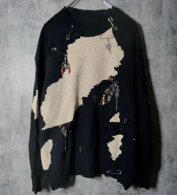 y2k 데미지 고딕 액세서리 니트 그런지