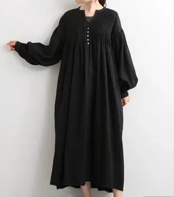 08mab 핀턱 린넨 롱 원피스