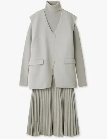 mila owen 베스트 풀오버 터틀 니트 스커트 셋업