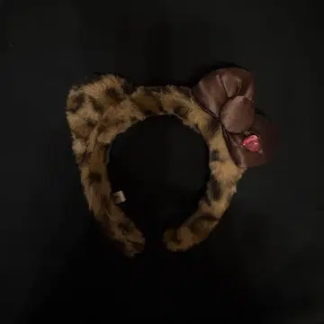 유니버셜 usj 레오파드 무늬 키티 머리띠