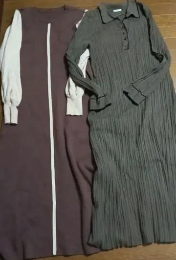 묶음 판매 여성용 롱 원피스 니트 원피스 폴로 원피스