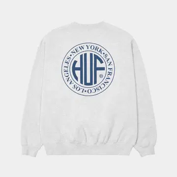 HUF 로고 그레이 맨투맨
