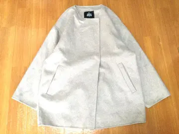 해밀턴 멜톤 울 노카라 코트 자켓 아우터 베이지 계열