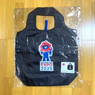 새상품 EXPO2025 미야쿠미야쿠 보냉 에코백 접이식 밴딩 블랙
