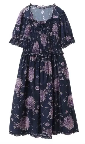 새상품급 PINK HOUSE 라벤더 프린트 미디 원피스