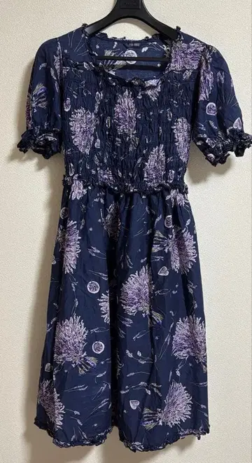 새상품급 PINK HOUSE 라벤더 프린트 미디 원피스