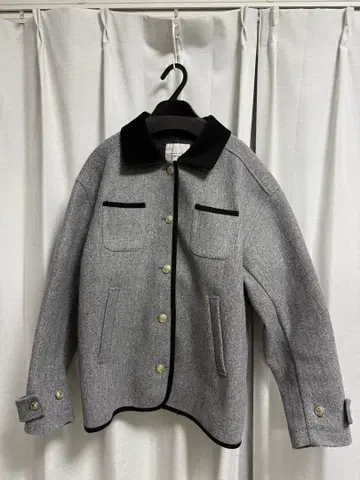 프릭스스토어 골드 버튼 멜란지 자켓