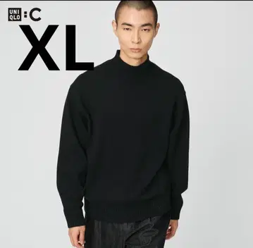 새상품 UNIQLO C 로우게이지 하이넥 스웨터 XL 블랙