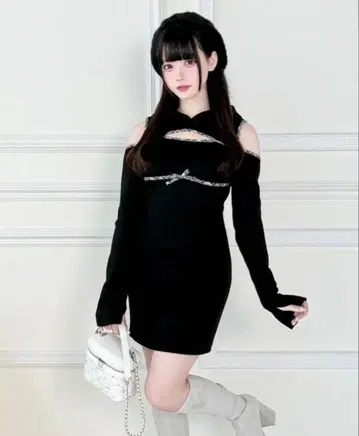 NoGenki BunnyLis 슬릿 윈도우 후디 원피스