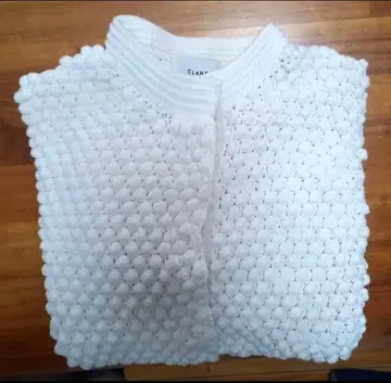 CLANE 3D DOT HALF SLEEVE KNIT CARDIGAN