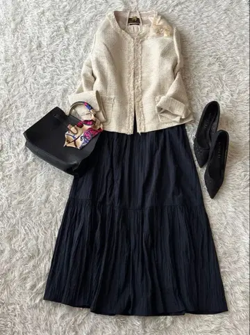 빅 사이즈 새상품급 이네드 트위드 자켓 입학식 세레모니 3L