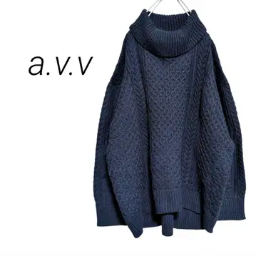 [ 아베베 ] 터틀넥 케이블 니트 아란 니트 오버 사이즈 XL