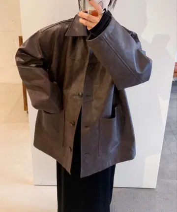 select MOCA by son 스탠칼라 페이크 가죽 자켓