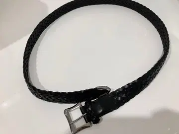 J.M. DAVIDSON 블랙 뜨개질 가죽 벨트