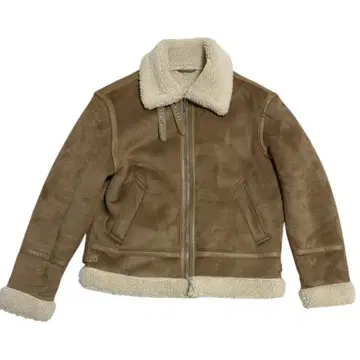 자라 B-3 플라이트 자켓 M 사이즈 무스탕 속기모 베이지