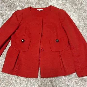 PAULE KA 주홍색 노카라 자켓