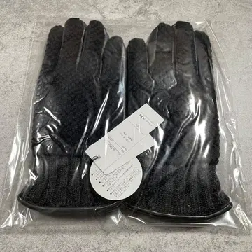 새상품 [ 24cm ] 쿠로다 가죽 x 니트 그로브 블랙 터치 패널