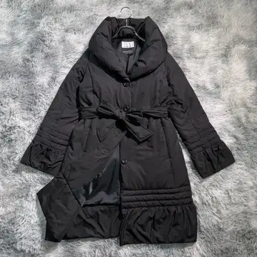 엠프리미어 블랙 다운 코트 S 블랙 리본 다운 80% 방한