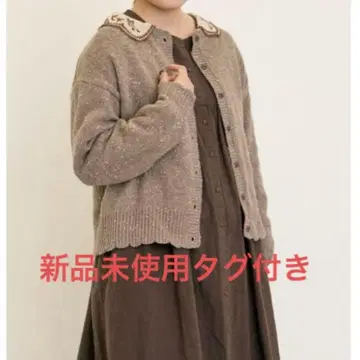 마카베 앨리스 x Samansa Mos2 자수 가디건 모카