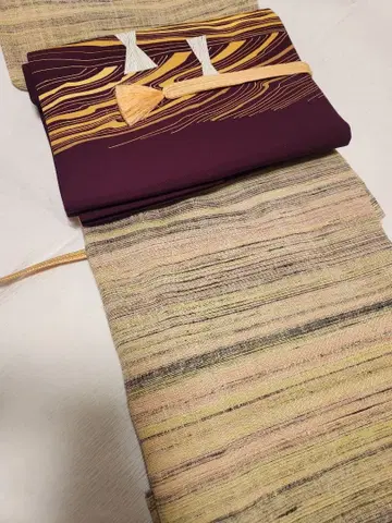 명주 기모노 이중 기모노