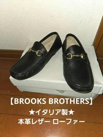 이탈리아제 브룩스브라더스 천연 가죽 로퍼 블랙