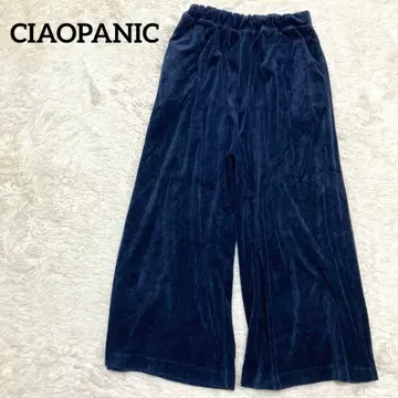 CIAOPANIC 코듀로이 와이드 팬츠 네이비 허리밴딩 F
