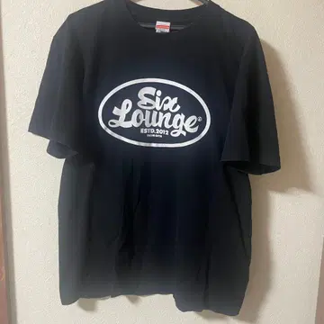 SIX LOUNGE 티셔츠 라운드 로고 블랙 L 사이즈