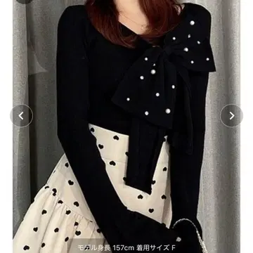 RESEXXY 빅 리본 니트탑