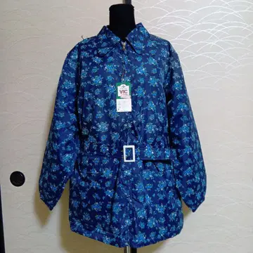 꽃무늬 퀼팅 자켓 LL 사이즈 충전솜 레트로 미착용 일본제