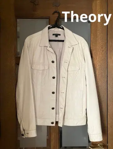 theory 화이트 가죽 자켓 L