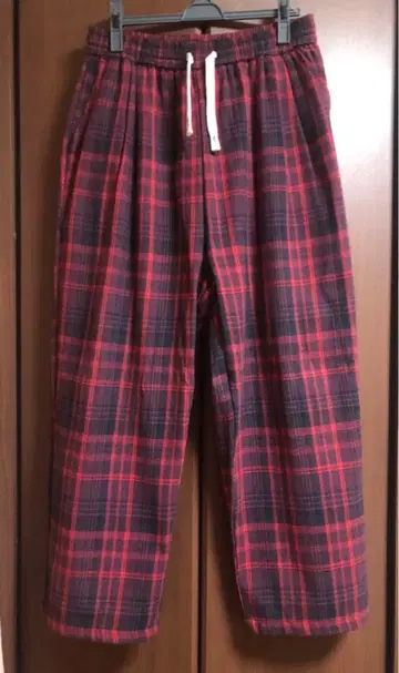 와이드 타탄 체크 팬츠