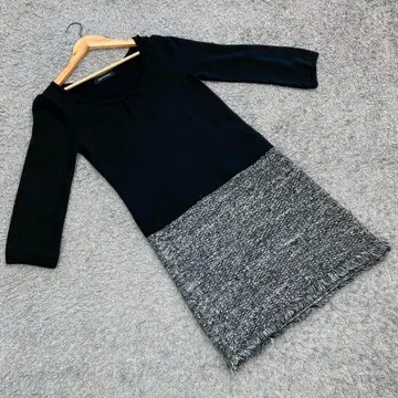 인기 퀸즈 코트 [ M ] 7부 소매 원피스 투톤 울 나일론