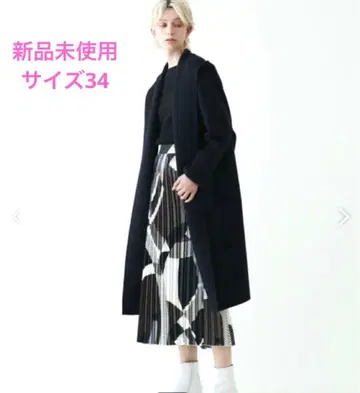 새상품 보르지 프리미엄 울 리버 후디드 코트 네이비 34