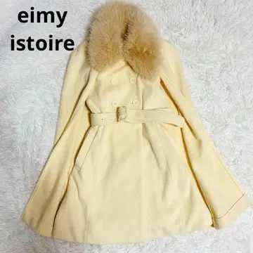 eimy istoire 망토 코트 벨트 2way 인조 모피 칼라