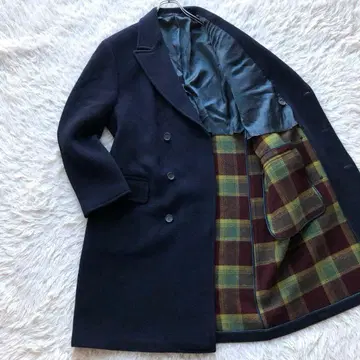 [ 이탈리아제 울 100% XL ] 엠포리오 아르마니 체스터 코트 네이비