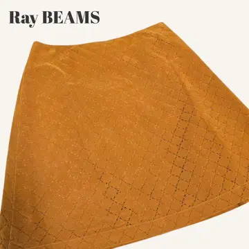 택 포함 새상품 레이빔즈 컷워크 미니 스커트 브라운