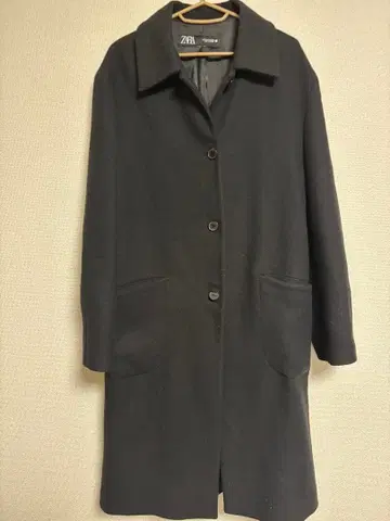 새상품급 ZARA 울 블랙 롱 코트 체스터 코트