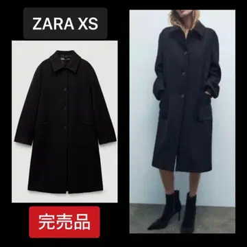 새상품급 ZARA 울 블랙 롱 코트 체스터 코트