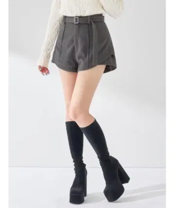 다리치 사이드 슬릿 하이웨스트 숏팬츠 그레이