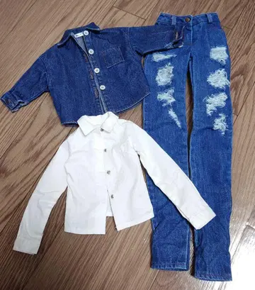 인형 의류 데님 자켓 청바지 셔츠 세트