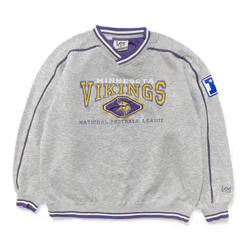 USA 구제 의류 Lee NFL 미네소타 바이킹스 맨투맨 트레이닝복 로고