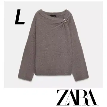 ZARA 브로치 니트 스웨터 L 완판템