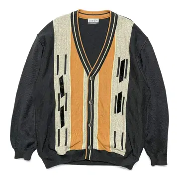 구제 의류 BABISTA 코튼/아크릴 지오메트릭 블랙 가디건