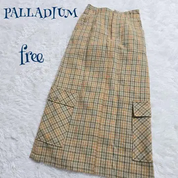 팔라디움 ] 일본제 울 혼방 타탄 체크 롱 기장 스커트 free 레트로