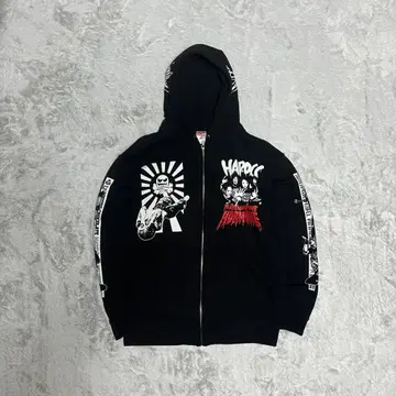 [ 레어 ] 맥시멈 더 호르몬 x 코어 초코 헤드뱅잉 대학살 후드티 L