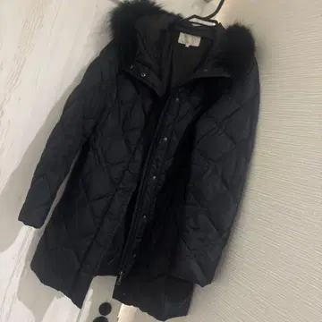 자유구 후드 부착 다운 자켓 38 블랙